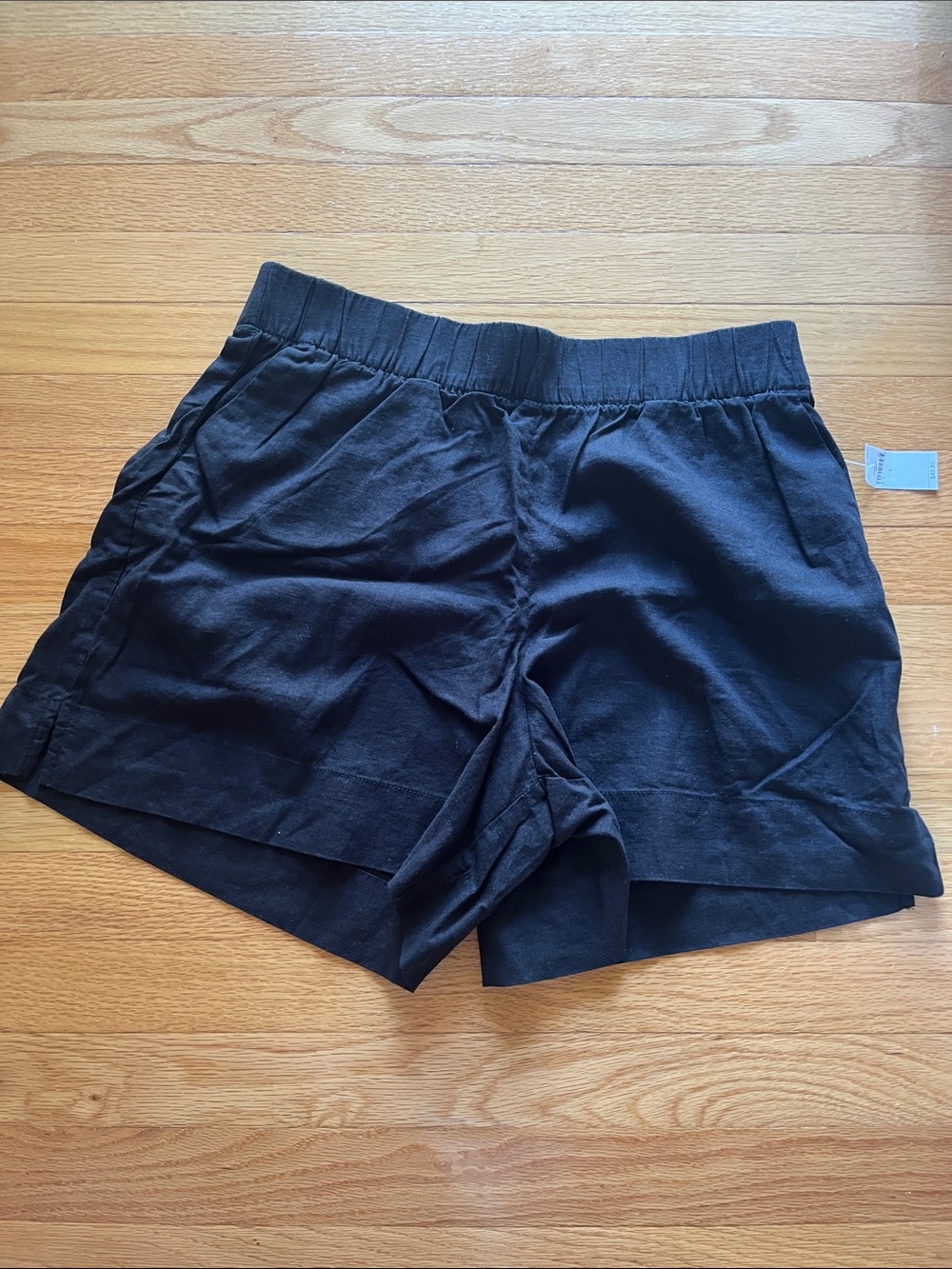 GAP Black Linen elastic-Waist Shorts